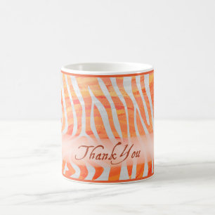 Orange und White Zebra Muster Vielen Dank Kaffeetasse