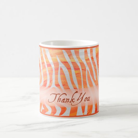 Orange und White Zebra Muster Vielen Dank Kaffeetasse (Mittel)