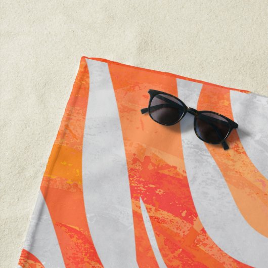 Orange und White Zebra Strandtuch (Beispiel)