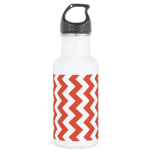 Orange und White Zigzag Edelstahlflasche