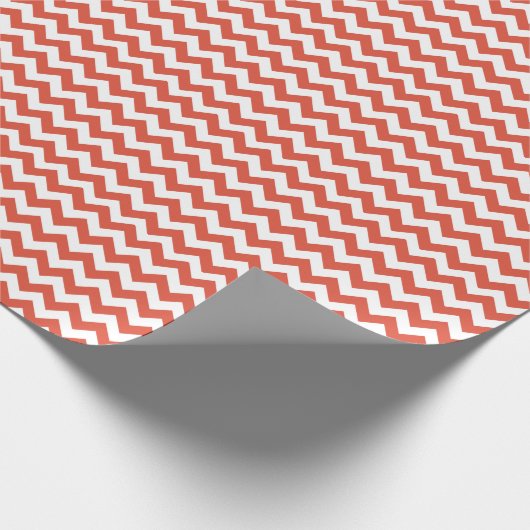 Orange und White Zigzag Geschenkpapier (Ecke)