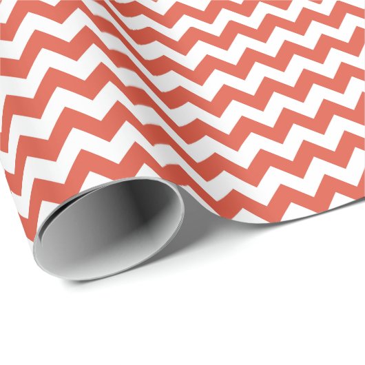 Orange und White Zigzag Geschenkpapier (Rolleneckpunkt)