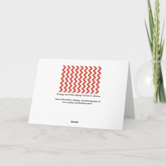 Orange und White Zigzag Karte (Rückseite)