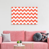 Orange und White Zigzag Leinwanddruck (Insitu (Wohnzimmer))