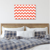 Orange und White Zigzag Leinwanddruck (Insitu (Schlafzimmer))