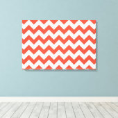 Orange und White Zigzag Leinwanddruck (Insitu (Holzboden))