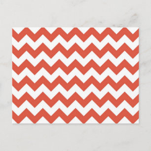 Orange und White Zigzag Postkarte
