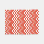 Orange und White Zigzag Zickzack Fleecedecke (Vorderseite (Horizontal))