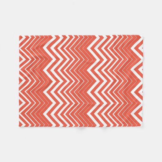 Orange und White Zigzag Zickzack Fleecedecke (Vorderseite (Horizontal))