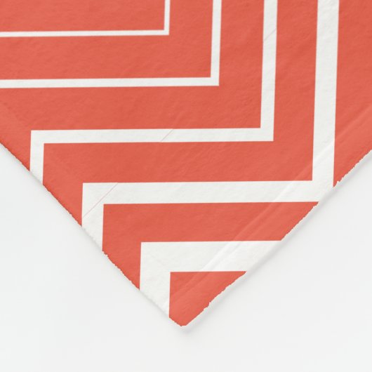 Orange und White Zigzag Zickzack Fleecedecke (Ecke)