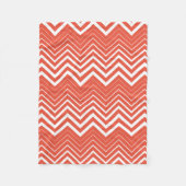 Orange und White Zigzag Zickzack Fleecedecke (Vorderseite)