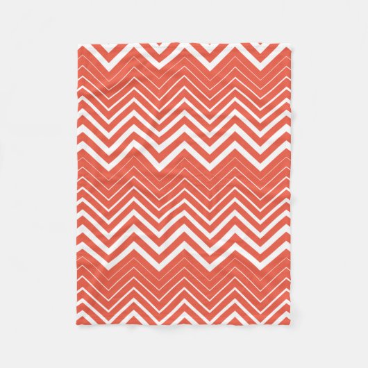 Orange und White Zigzag Zickzack Fleecedecke (Vorderseite)