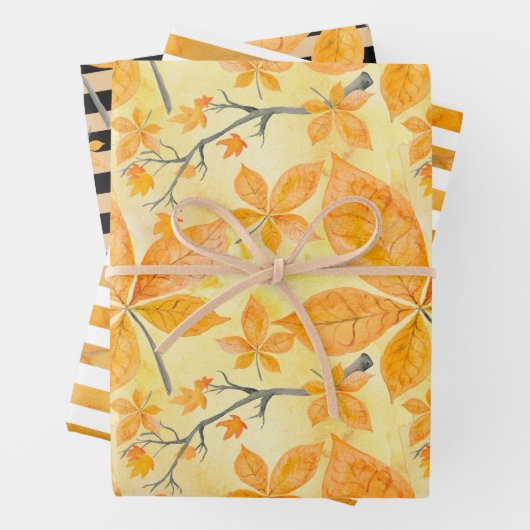 ORANGE- UND YELLOW-AUTUMNSTÜCKE GESCHENKPAPIER SET (Beispiel)