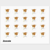 Orange- und Yellow Graduation Cap Stickers, Klasse Runder Aufkleber (Blatt)