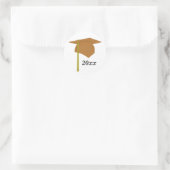 Orange- und Yellow Graduation Cap Stickers, Klasse Runder Aufkleber (Tasche)