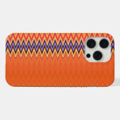 Orange und Zickzack iPhone Hülle (Rückseite (Horizontal))