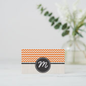 Orange und Zickzack Zigzag Muster 2 Visitenkarte (Stehend Vorderseite)