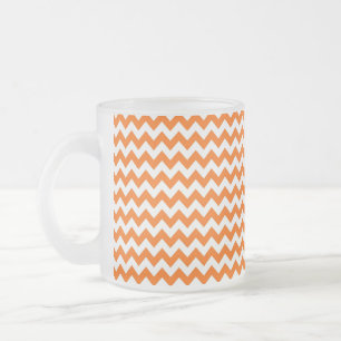 Orange und Zickzack Zigzag Muster Mattglastasse