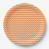 Orange und Zickzack Zigzag Muster Pappteller (Vorderseite)