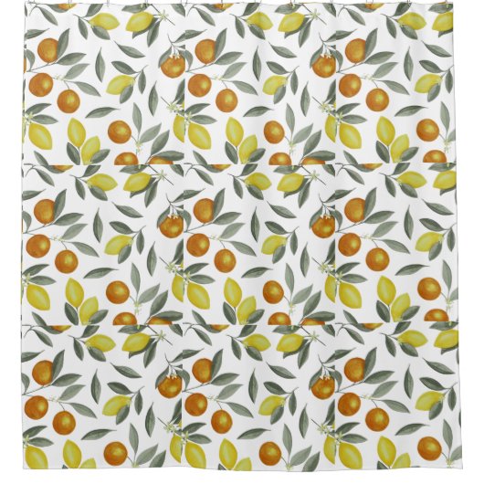 Orange und Zitrone Duschvorhang (Vorderseite)