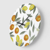 Orange und Zitrone Große Wanduhr (Winkel)