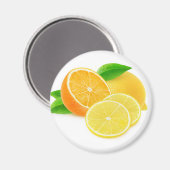Orange und Zitrone Magnet (Vorderseite/Rückseite)