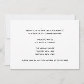 Orange Uni Graduate Foto Graduation Party Einladung (Rückseite)