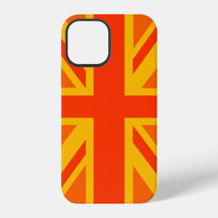 Orange Union Jack britische Flagge Dekor iPhone 12 Hülle
