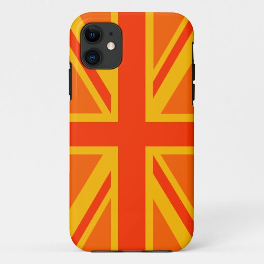 Orange Union Jack British Flag Dekor Case-Mate iPhone Hülle (Rückseite)