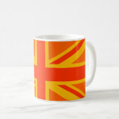 Orange Union Jack British Flag Dekor Kaffeetasse (VorderseiteRechts)