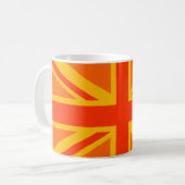 Orange Union Jack British Flag Dekor Kaffeetasse (Vorderseite Links)