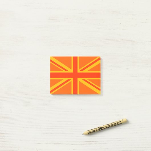 Orange Union Jack British Flag Dekor Post-it Klebezettel (Auf Schreibtisch)