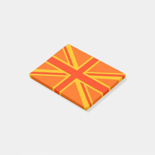 Orange Union Jack British Flag Dekor Post-it Klebezettel (angewinkelt)