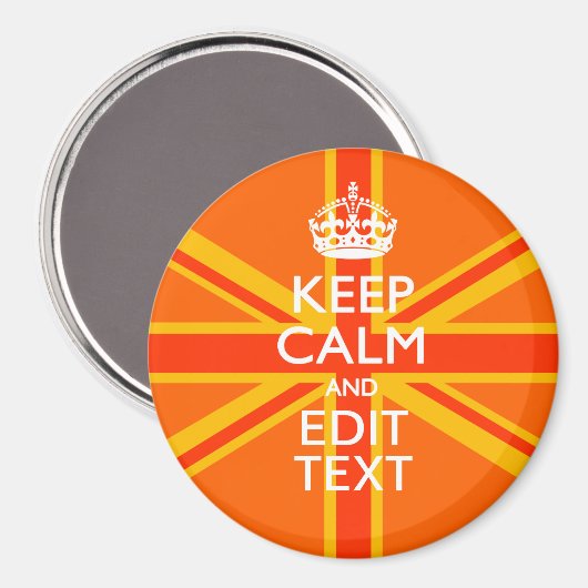 Orange Union Jack British Flag Swag Magnet (Vorderseite/Rückseite)