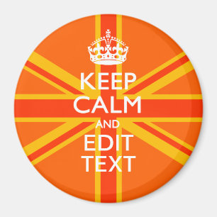 Orange Union Jack British Flag Swag Magnet