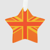 Orange Union Jack British Flag Swag Ornament (Rückseite)