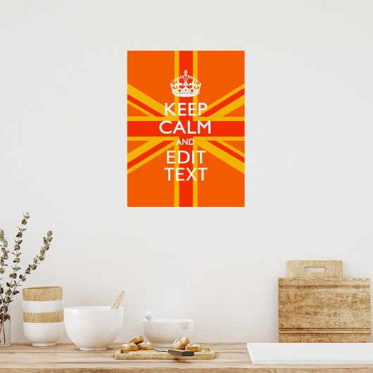 Orange Union Jack British Flag Swag Poster (Küche)
