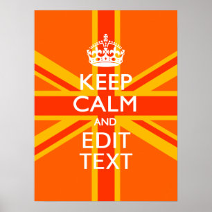 Orange Union Jack British Flag Swag Poster