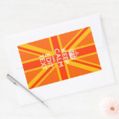 Orange Union Jack British Flag Swag Rechteckiger Aufkleber (Umschlag)