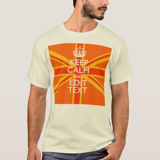 Orange Union Jack British Flag Swag T-Shirt (Vorderseite)