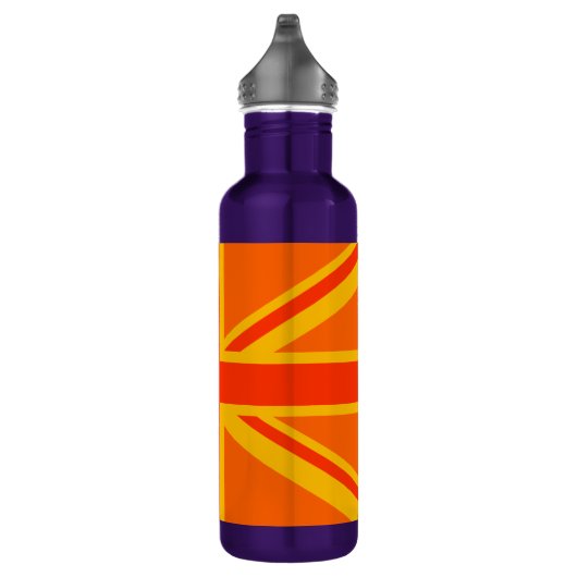 Orange Union Jack British Flag Swag Trinkflasche (Rechts)