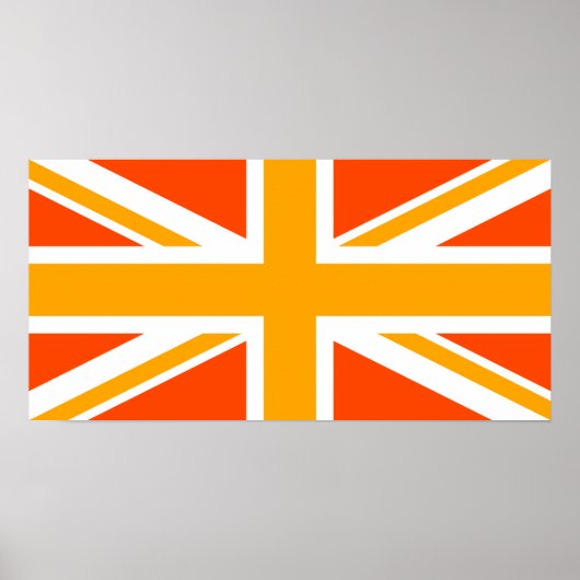 Orange Union Jack Poster (Vorne)