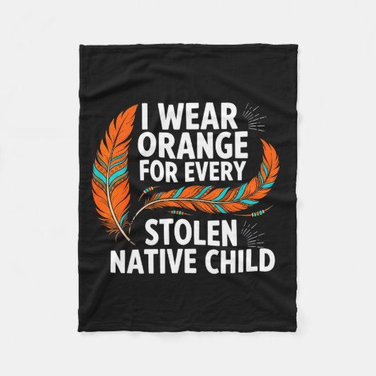 Orange Unity Day Every Child Native American Women Fleecedecke (Vorderseite)