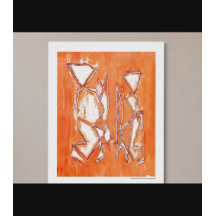 Orange Urban Pop Couple - Art | Abstrakte Malerei