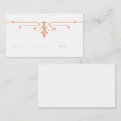 Orange v2 Extravagante Platzkarte (Vorne/Hinten)