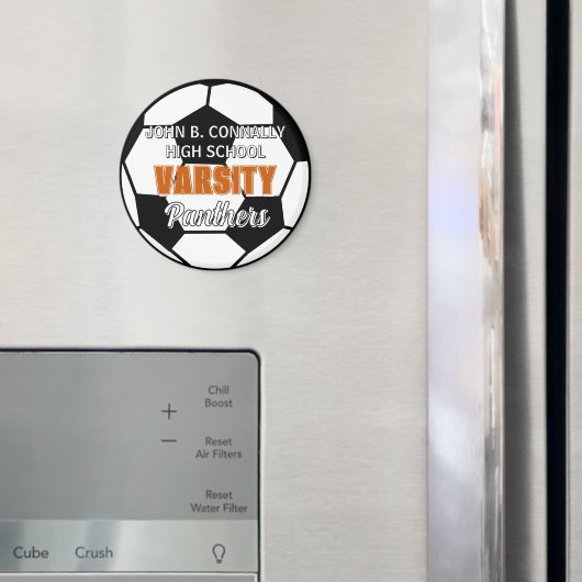 Orange Varsity-Fußballmannschaft Benutzerdefiniert Magnet (In Situ (Kühlschrank))