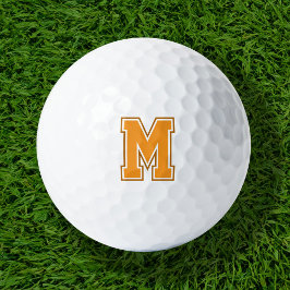 Orange Varsity Monogram Golfball