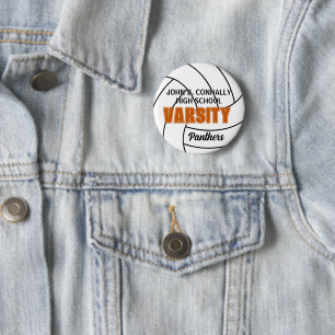 Orange Varsity-Volleyball-Schulmannschaft Button