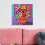 Orange Vase Stretched Canvas Print Leinwanddruck (Insitu (Wohnzimmer))