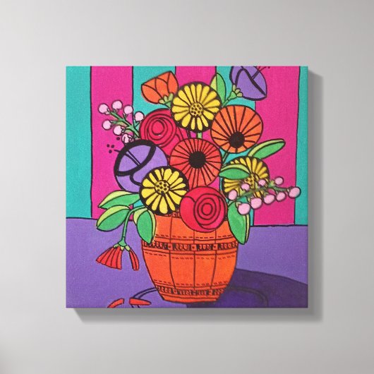 Orange Vase Stretched Canvas Print Leinwanddruck (Vorderseite)